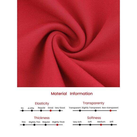 Women's Church Sheath Dresses with Belt Sweetheart Neck Formal Pencil Dress Red - Picture 5 of 6